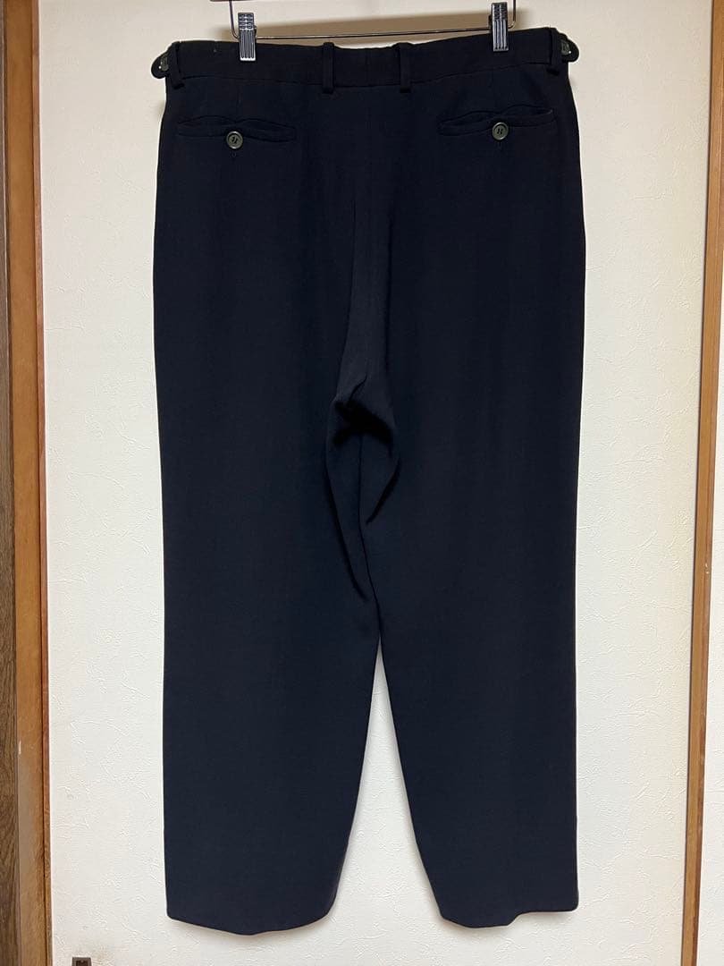 ジョルジオアルマーニ　黒タグ　スラックス　90s ワイド　ノータック