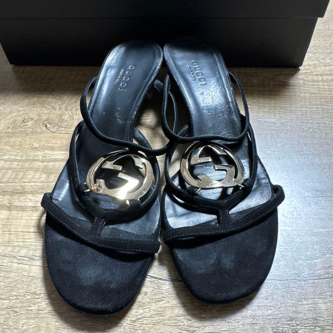 グッチGUCCI 黒　ミュールサンダル　35２\1