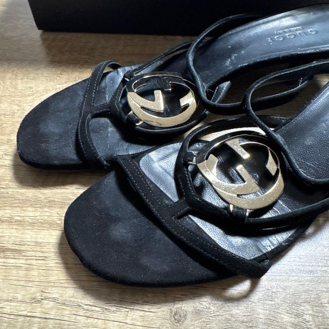 グッチGUCCI 黒　ミュールサンダル　35２\1