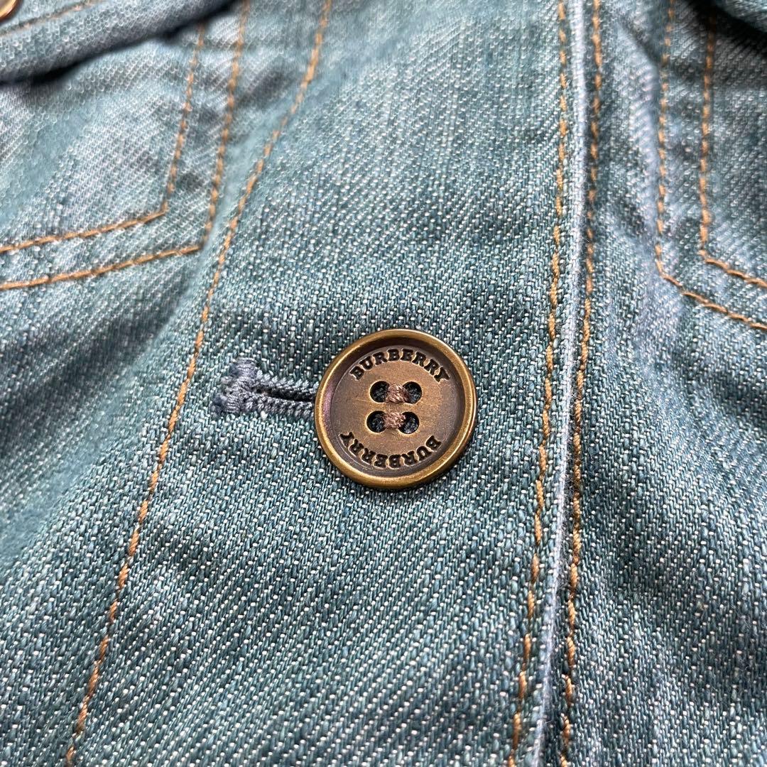 【希少サイズ44】バーバリーロンドン　ノバチェック　ブルー　デニムジャケット