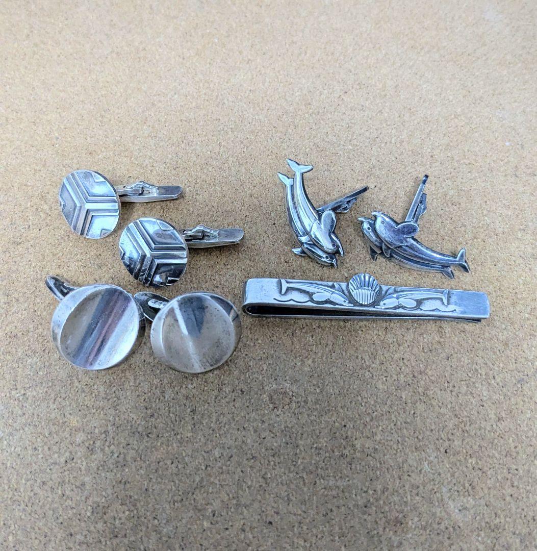 【 】カフスとタイピン (ジャンク、約53g)