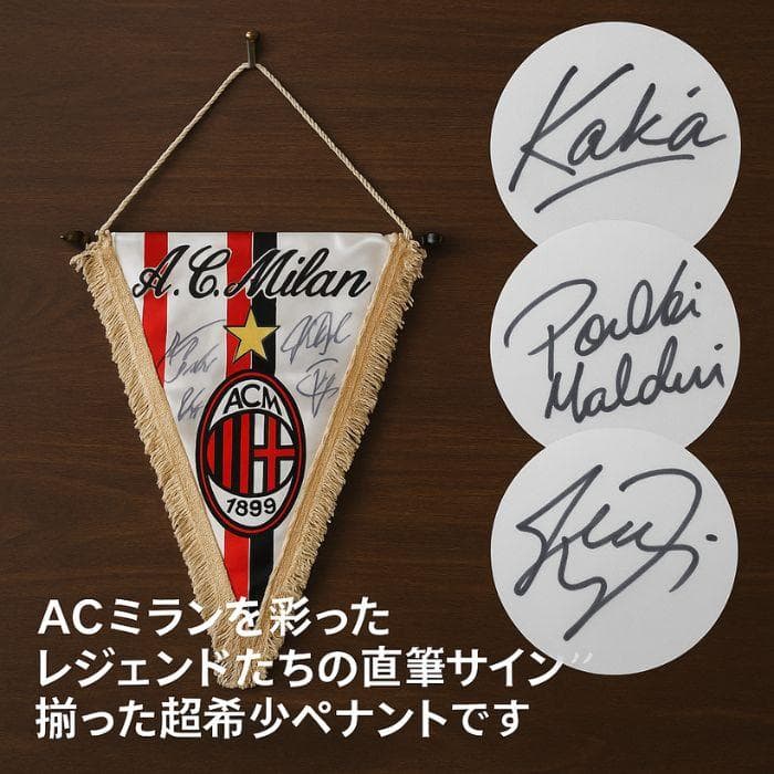 最終特価 ACミラン直筆サイン入り 超希少ペナント04/05 直筆サイン