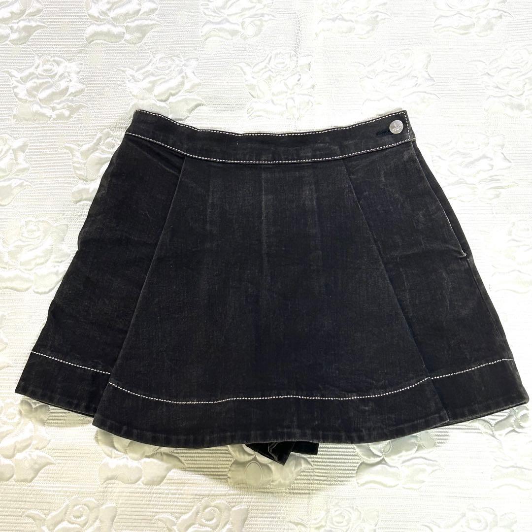 ヴィヴィアンウェストウッド　オリゾンティ　オーブロゴ&ボタン　キュロット 銀ラメ