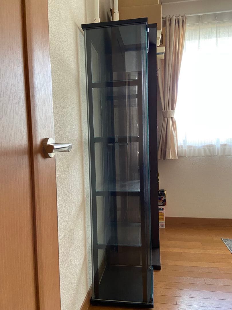 送料込み コレクションケース 5段 ブラック 強化ガラス 全面ガラス 組立て不要