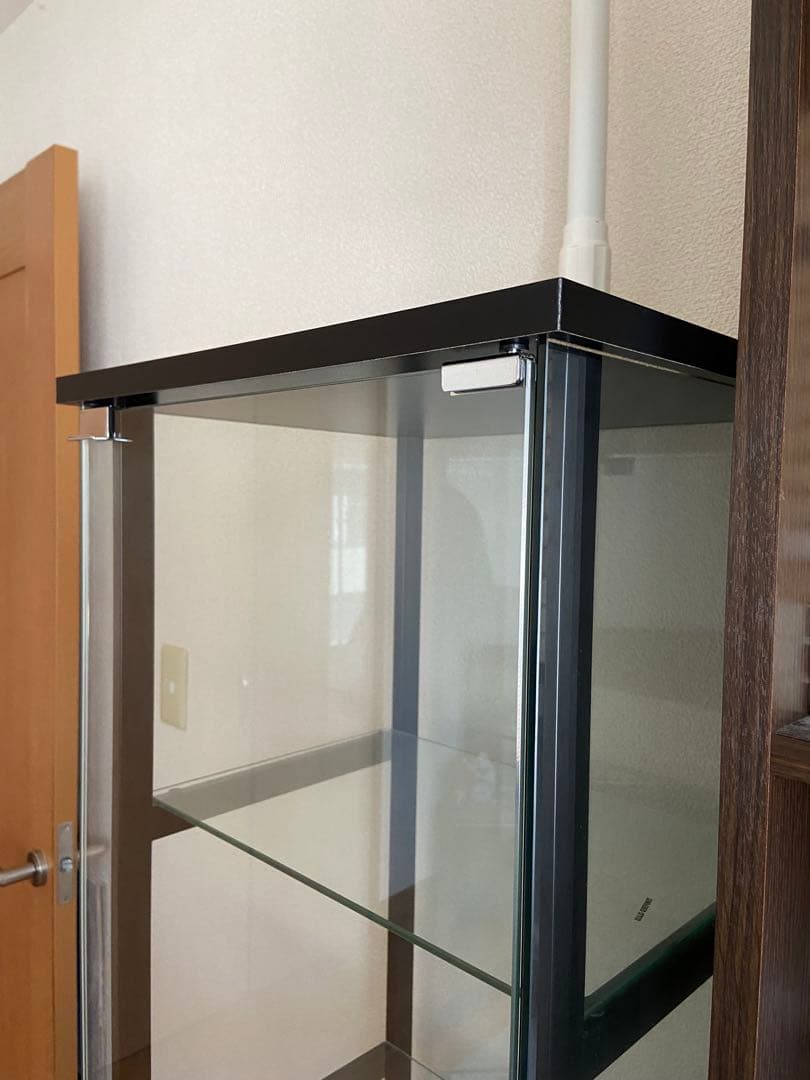 送料込み コレクションケース 5段 ブラック 強化ガラス 全面ガラス 組立て不要