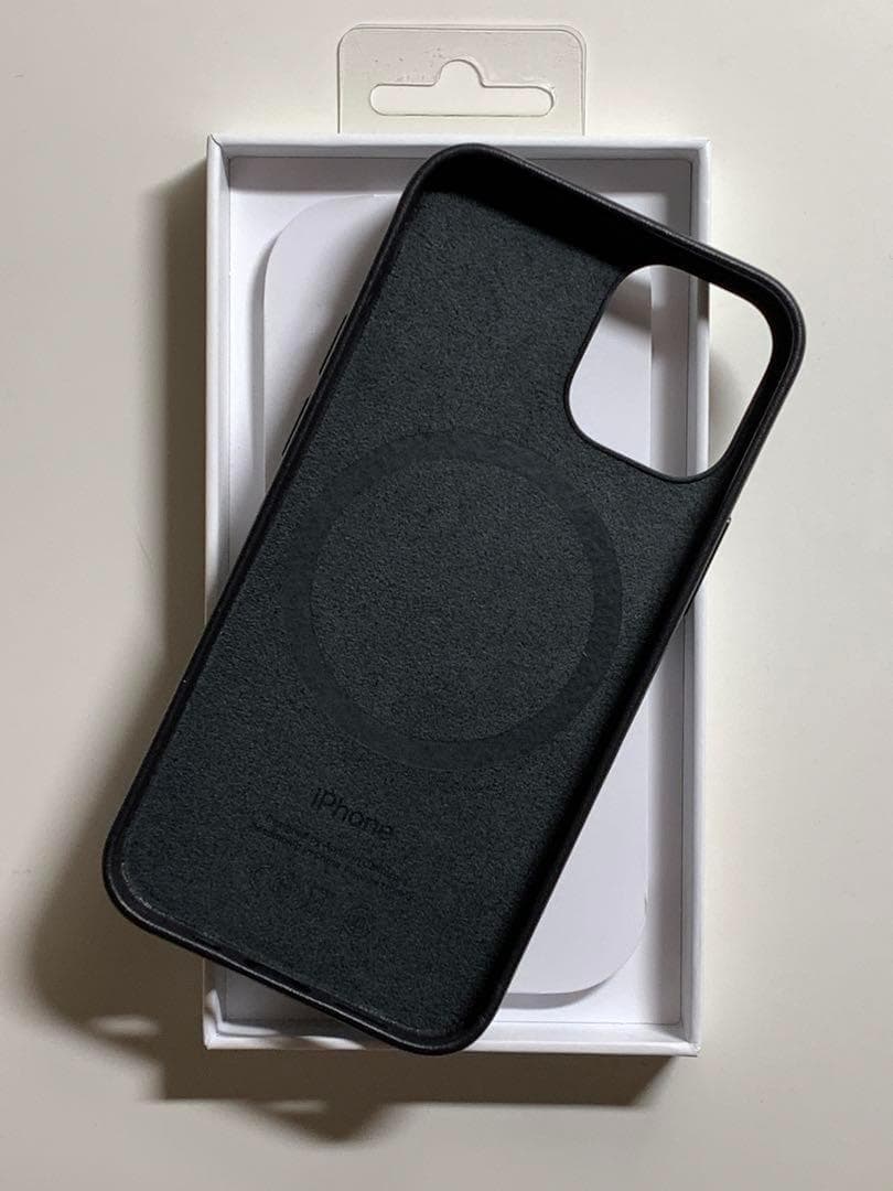 【新品】純正 iPhone 12 mini レザーケース・ブラック①