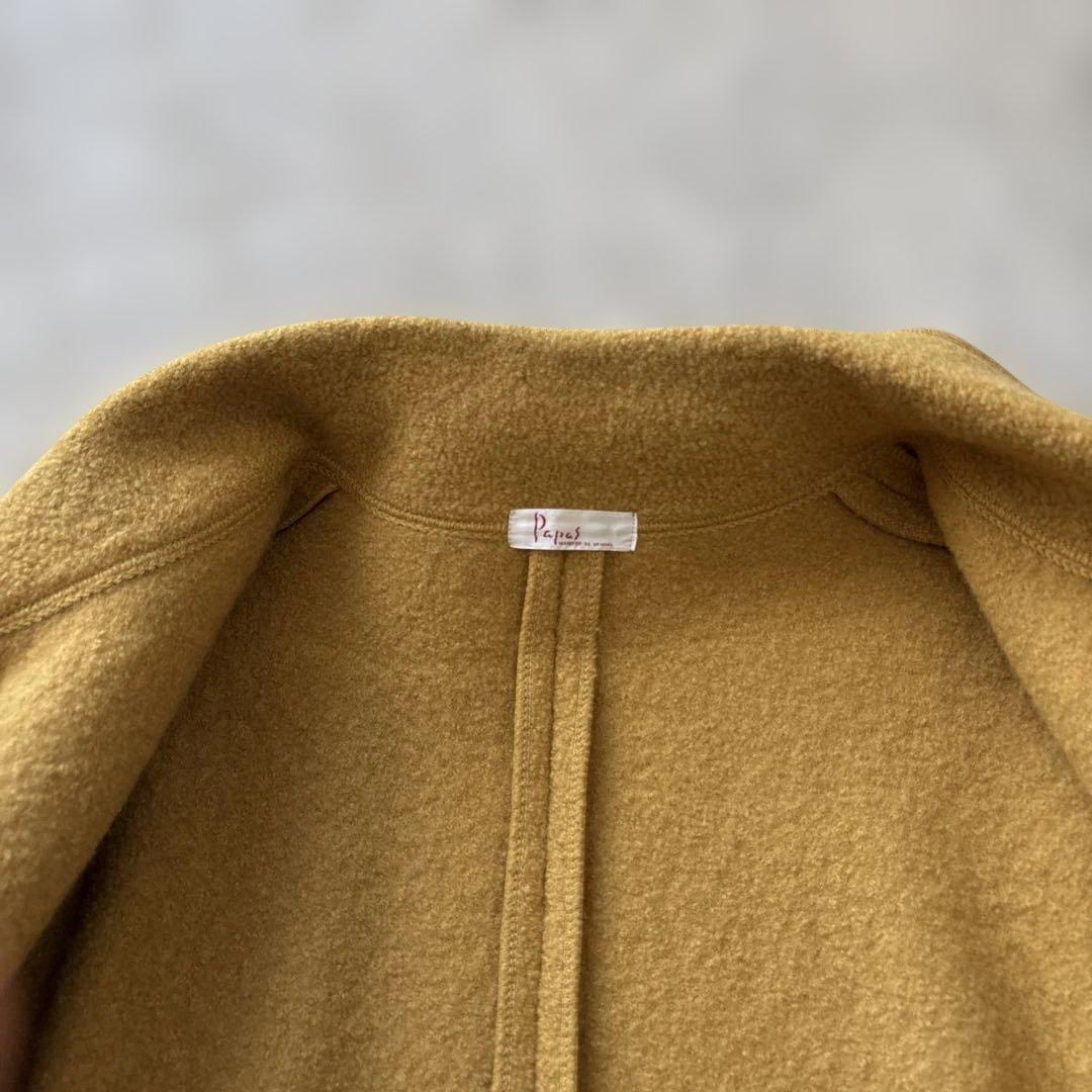 激レア【縮絨加工】パパス　ダッフルコートL　ロゴワッペン　ロゴトグル　パイピング