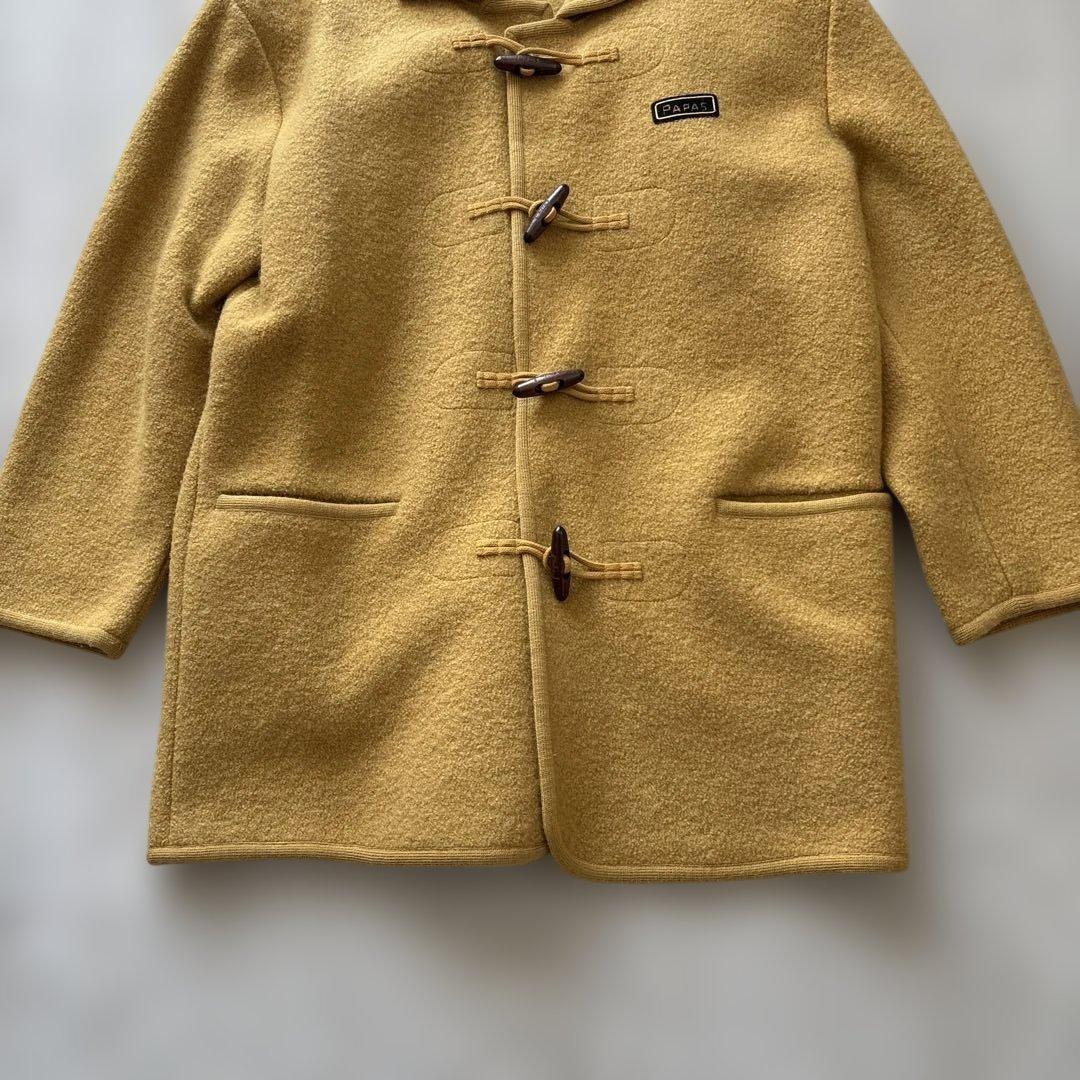 激レア【縮絨加工】パパス　ダッフルコートL　ロゴワッペン　ロゴトグル　パイピング
