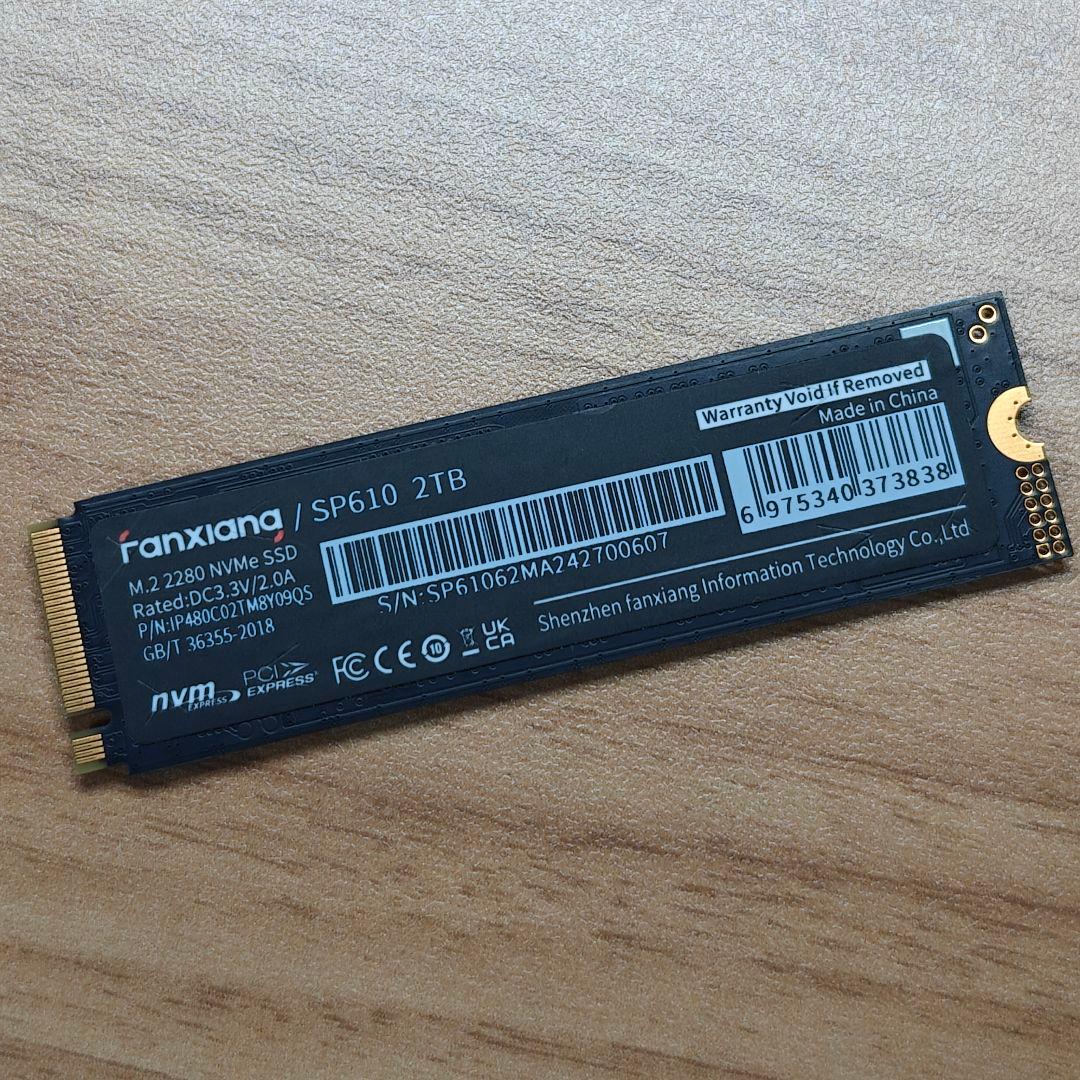 内蔵型SSD Fanxiang SP610 2TB NVMe SSD