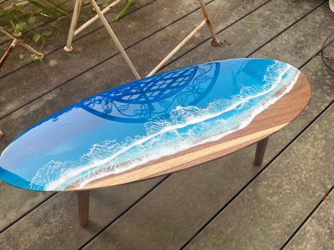 レジンアート海(サーフボードテーブル)訳あり