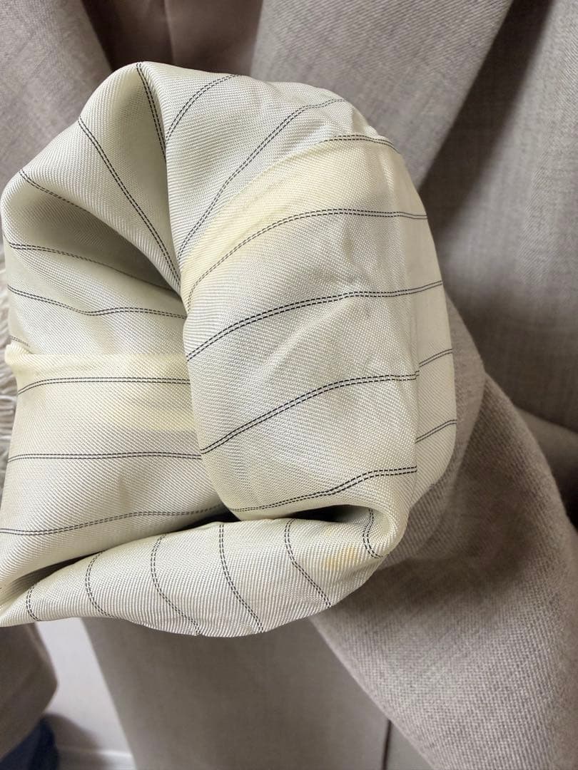 Noble プレーンピークドラペルダブルジャケット ベージュ 34