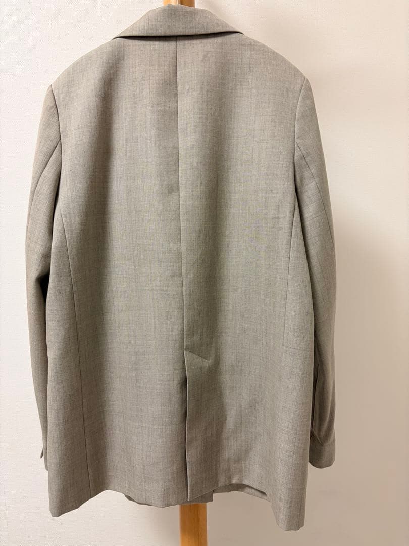 Noble プレーンピークドラペルダブルジャケット ベージュ 34