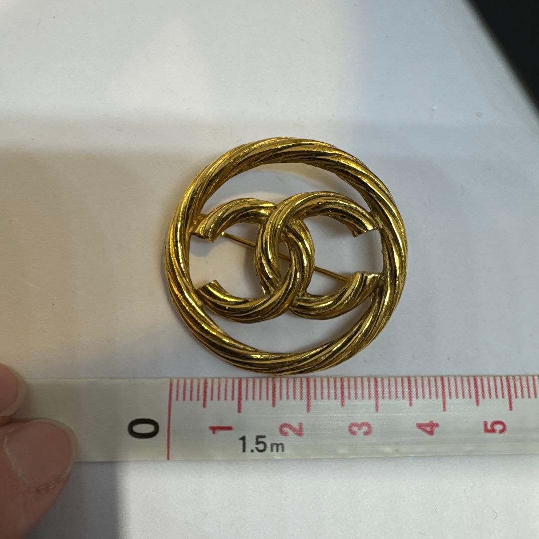 【美品】CHANELゴールドツイスト ブローチ CC ココマーク ヴィンテージ