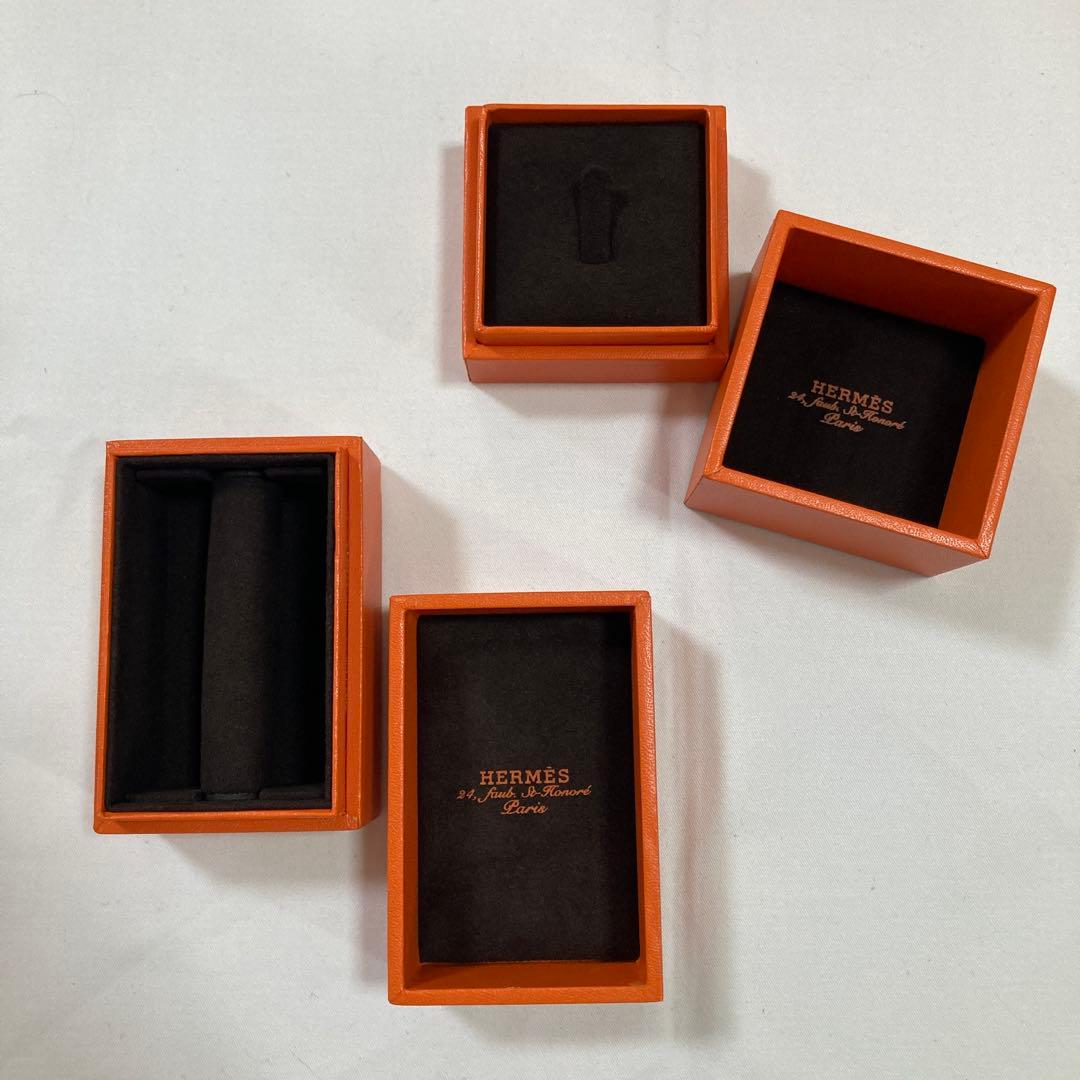 美品　エルメス　リングケース　2点セット　最新仕様　現行品　指輪入れ　リボン付き