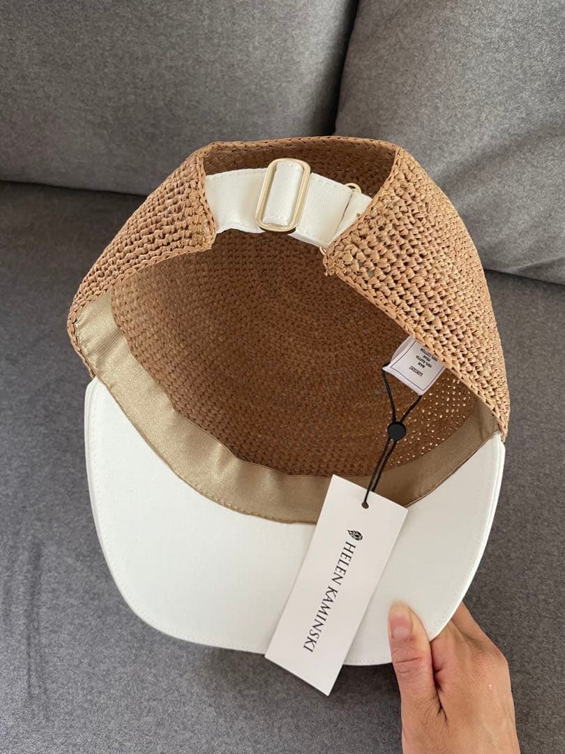 HELEN KAMINSKI 麦わら帽子 ベージュ/ホワイト