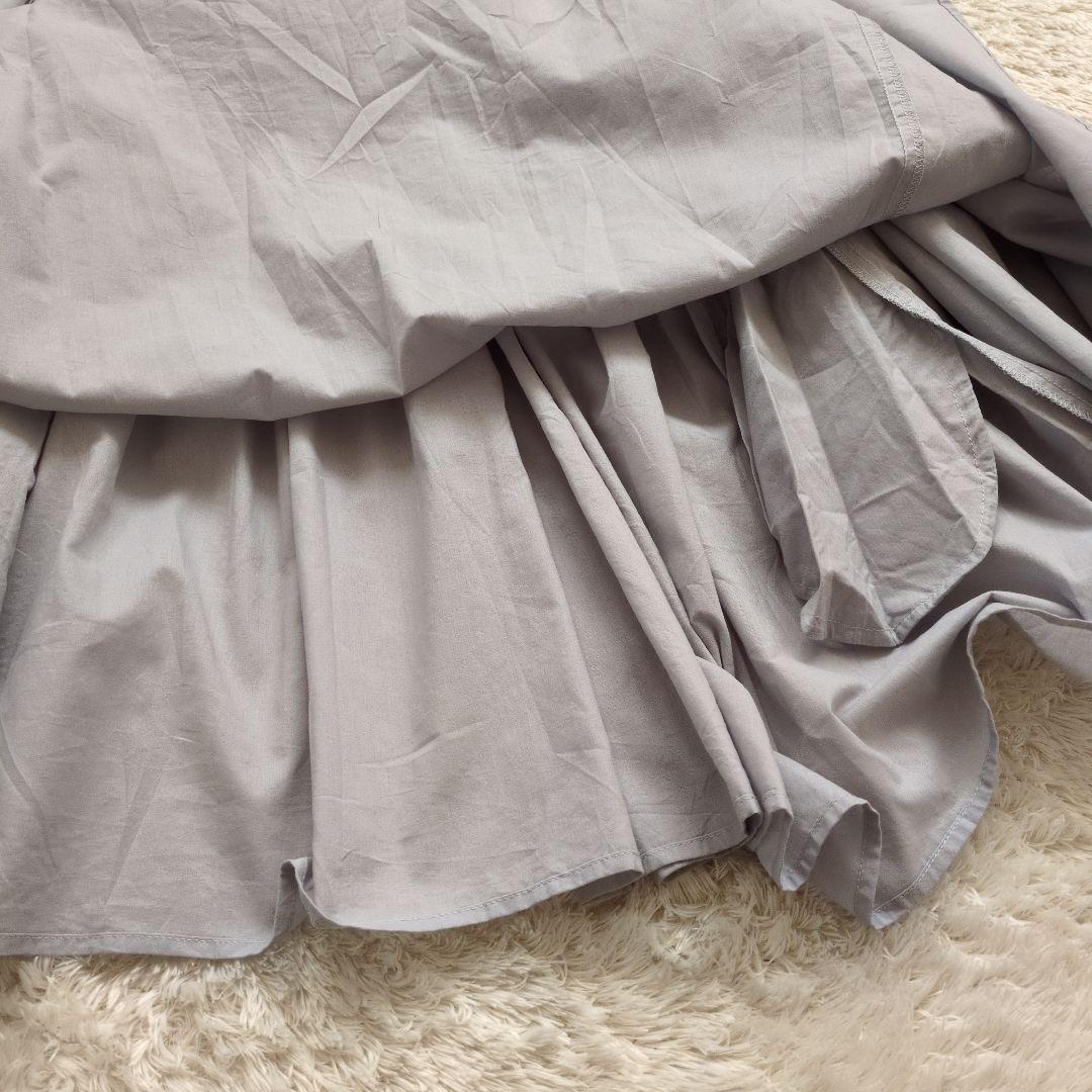 2024SS　ビアズリー 　ギャザー　チュニック　ワンピース　グレー