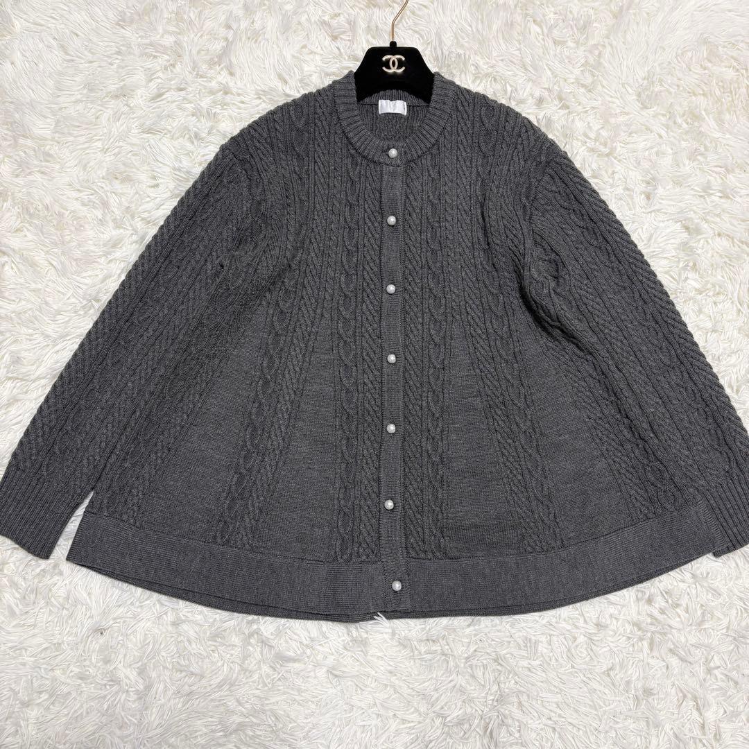 【美品】ソーノ 2024AW サークルフレアケーブルニットカーディガン ケーブル