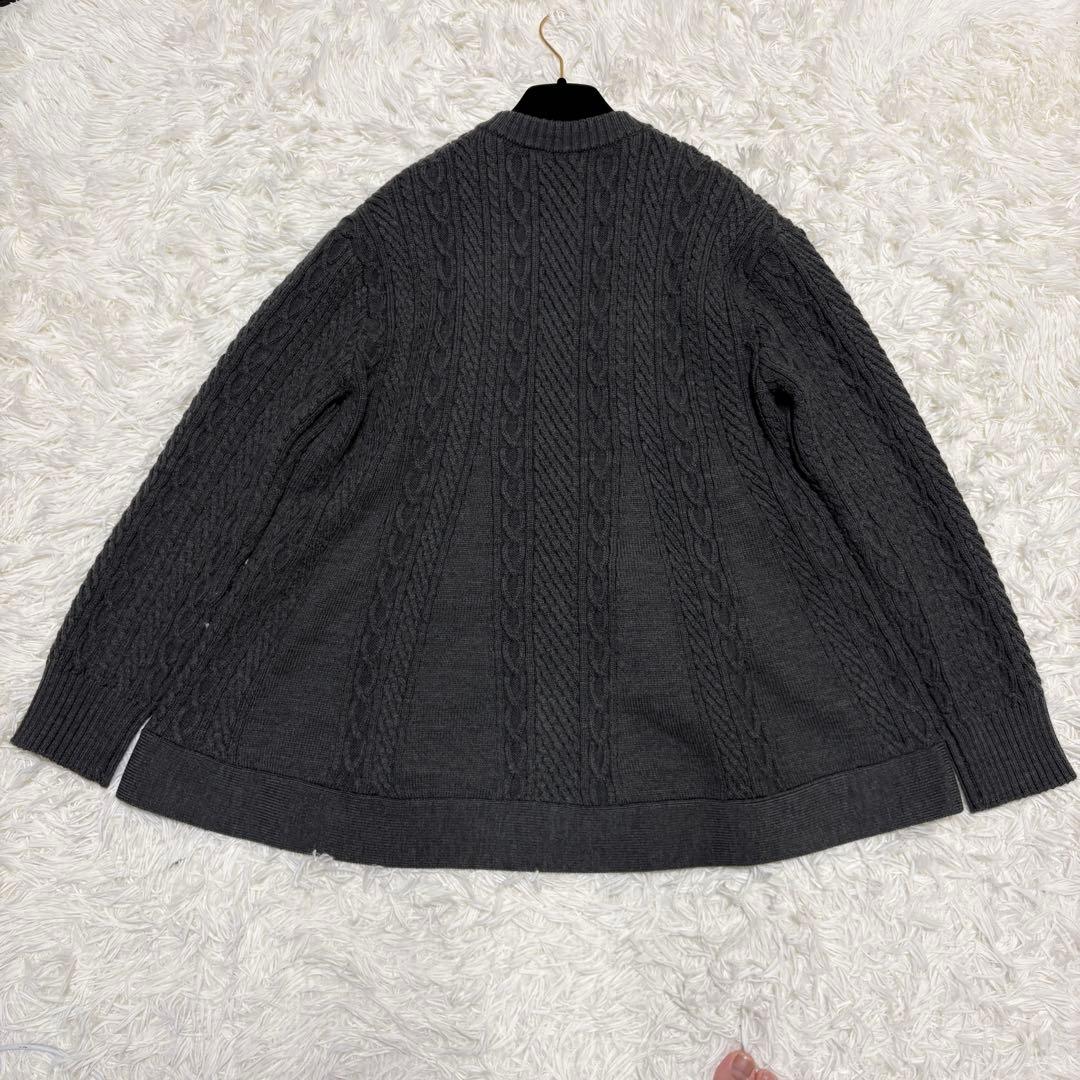 【美品】ソーノ 2024AW サークルフレアケーブルニットカーディガン ケーブル