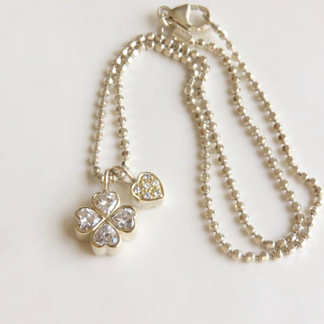 folli follie クローバー　ハート　750 ネックレス　925
