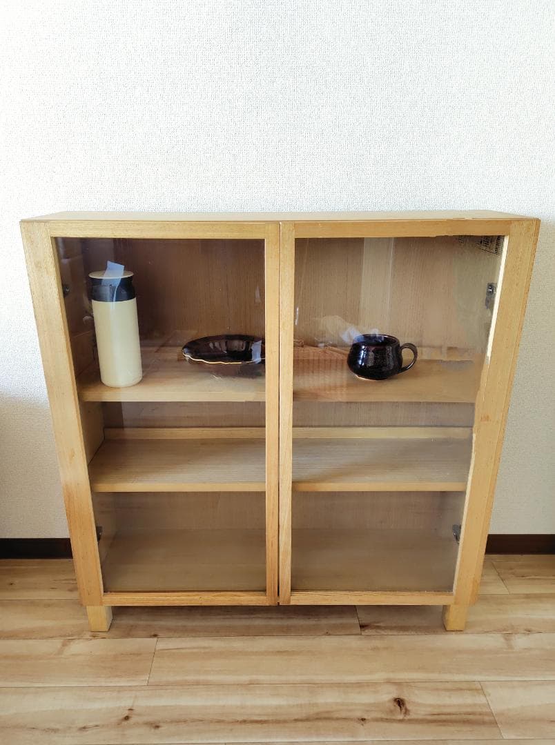 【無印良品】木製ガラス扉キャビネット