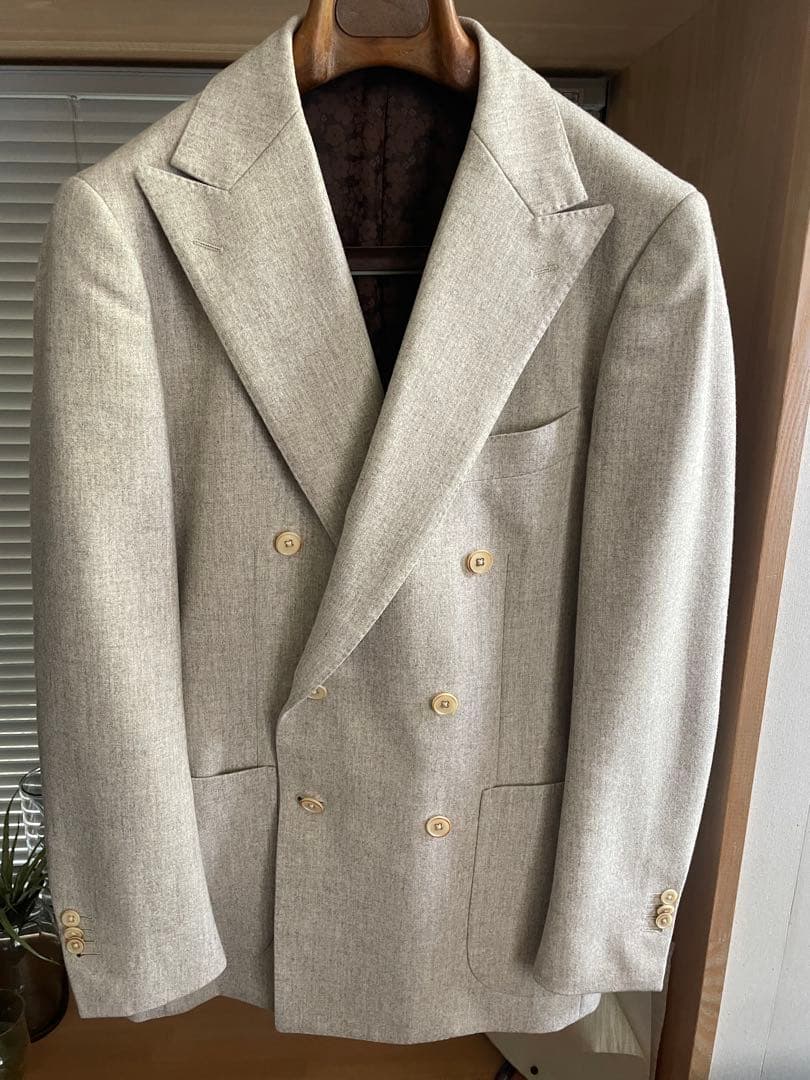 【美品】ユニバーサルランゲージ　カノニコ オフホワイト　ダブルブレストジャケット