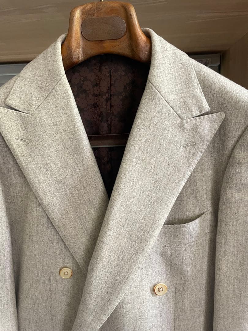 【美品】ユニバーサルランゲージ　カノニコ オフホワイト　ダブルブレストジャケット