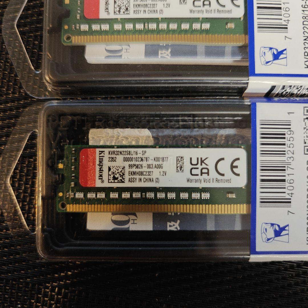 メモリ KVR32N22D8/16-SP 16GX2 ddr4 3200