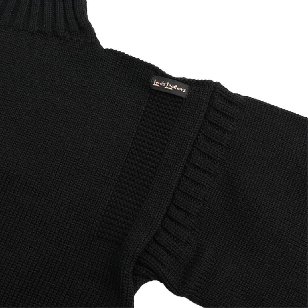 激レア ルイスレザー フィッシャーマンニット 38 ライダースジャケット