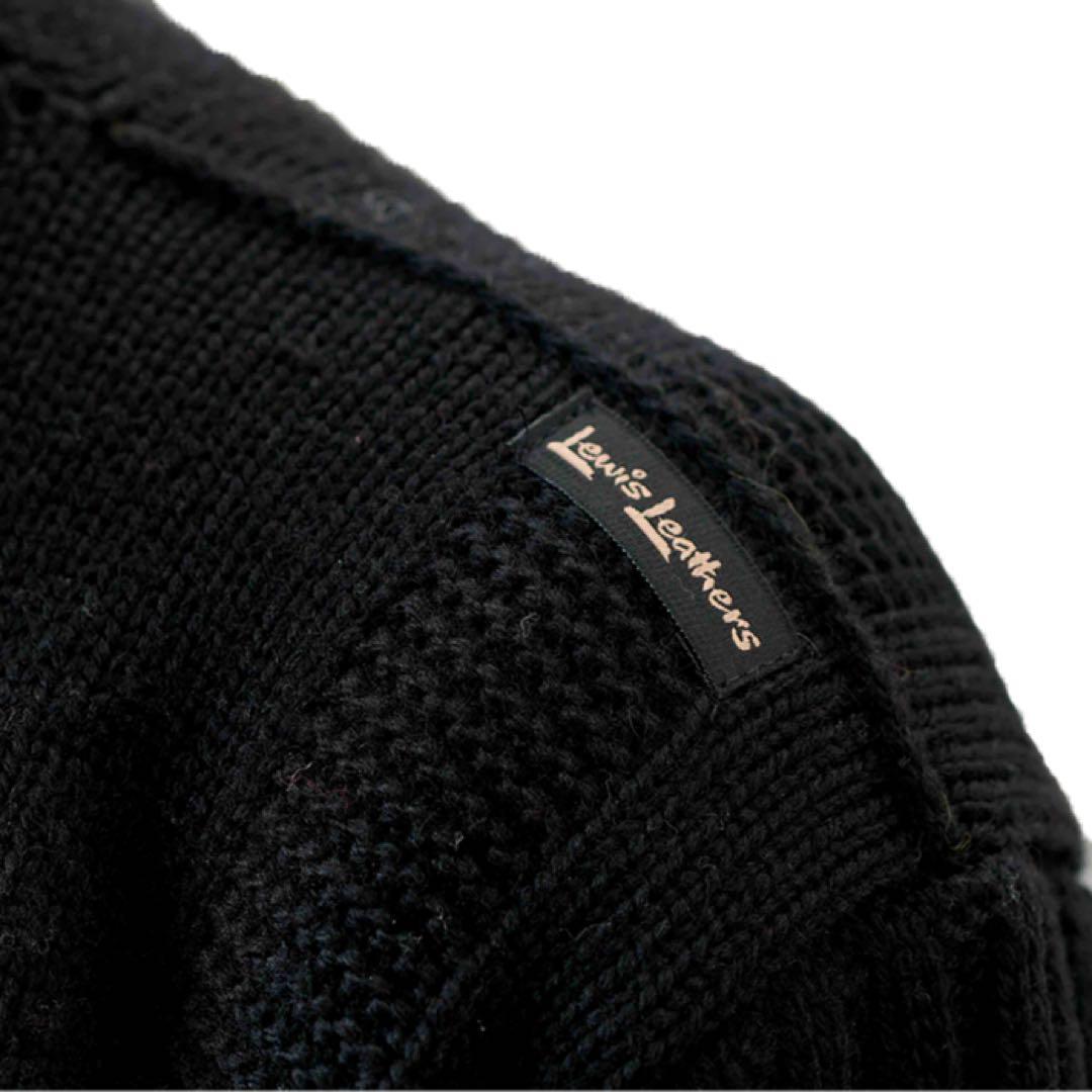 激レア ルイスレザー フィッシャーマンニット 38 ライダースジャケット