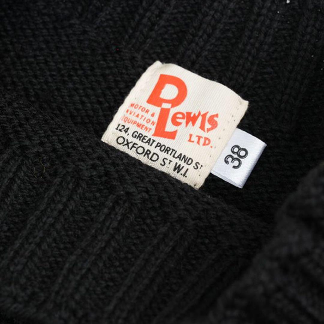 激レア ルイスレザー フィッシャーマンニット 38 ライダースジャケット