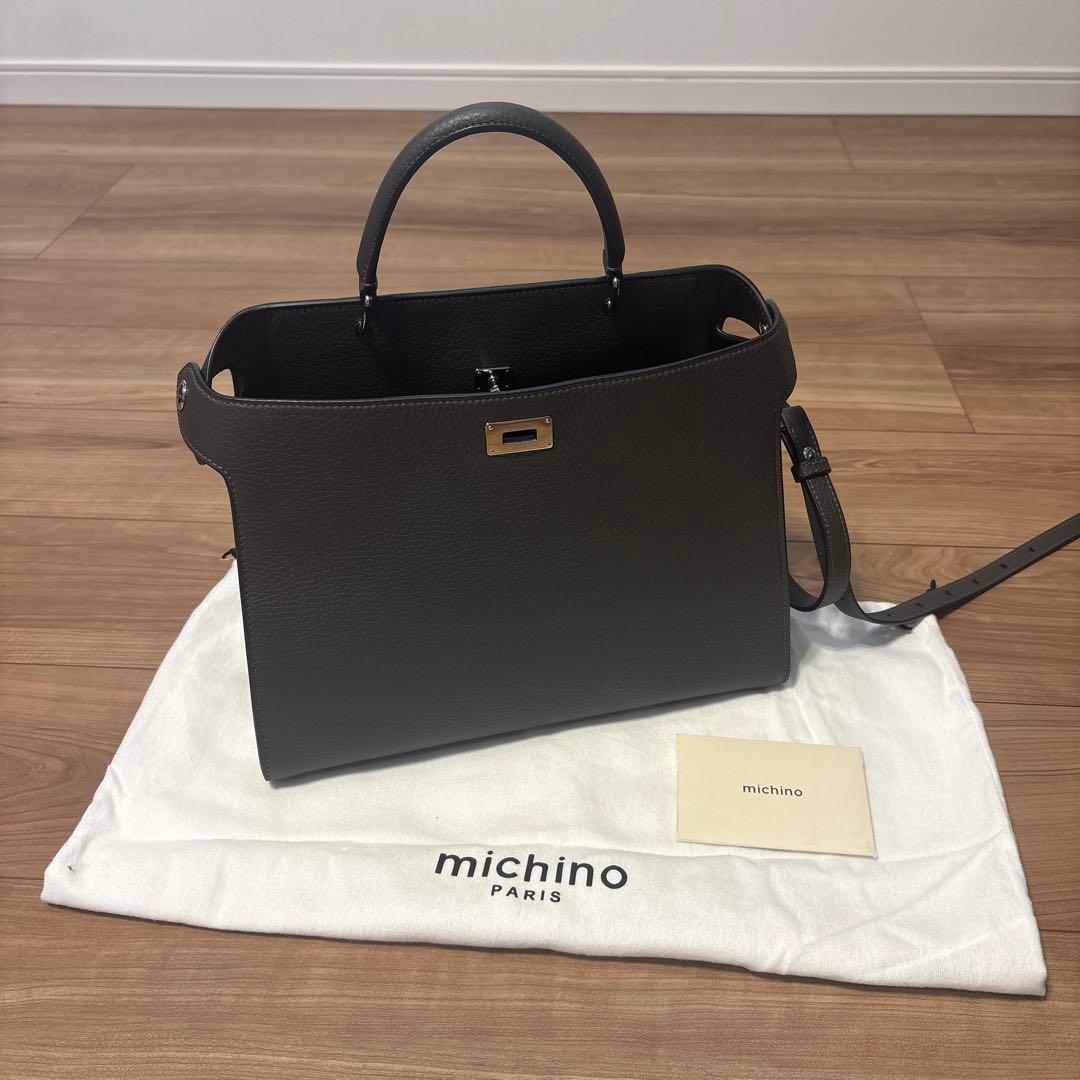 michino ハンドバッグ　ルテス　スモール　チャコールグレー
