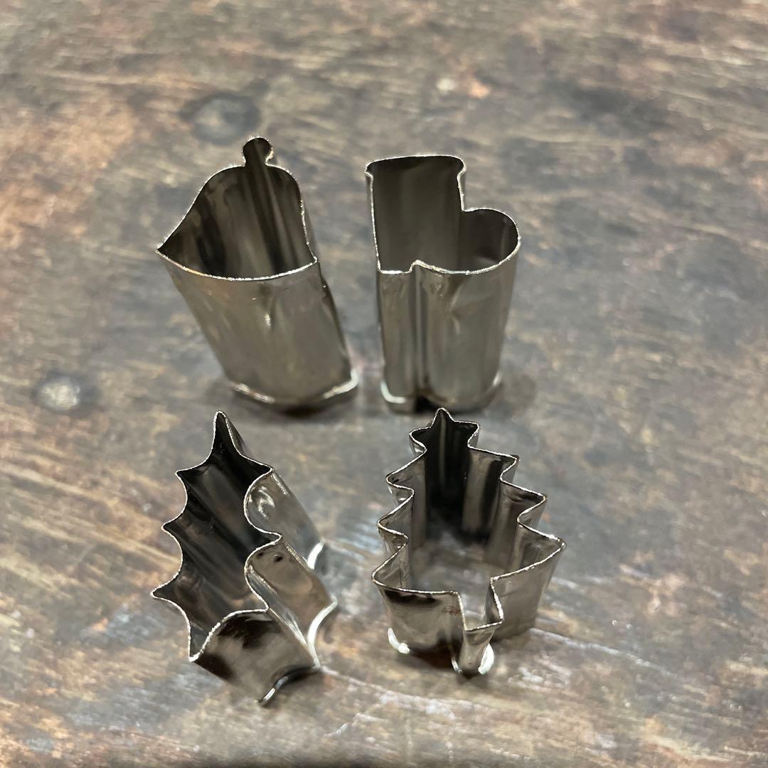 京都　有次　抜き型　クリスマス　柊　ツリー　ブーツ　ベル　小 4個セット