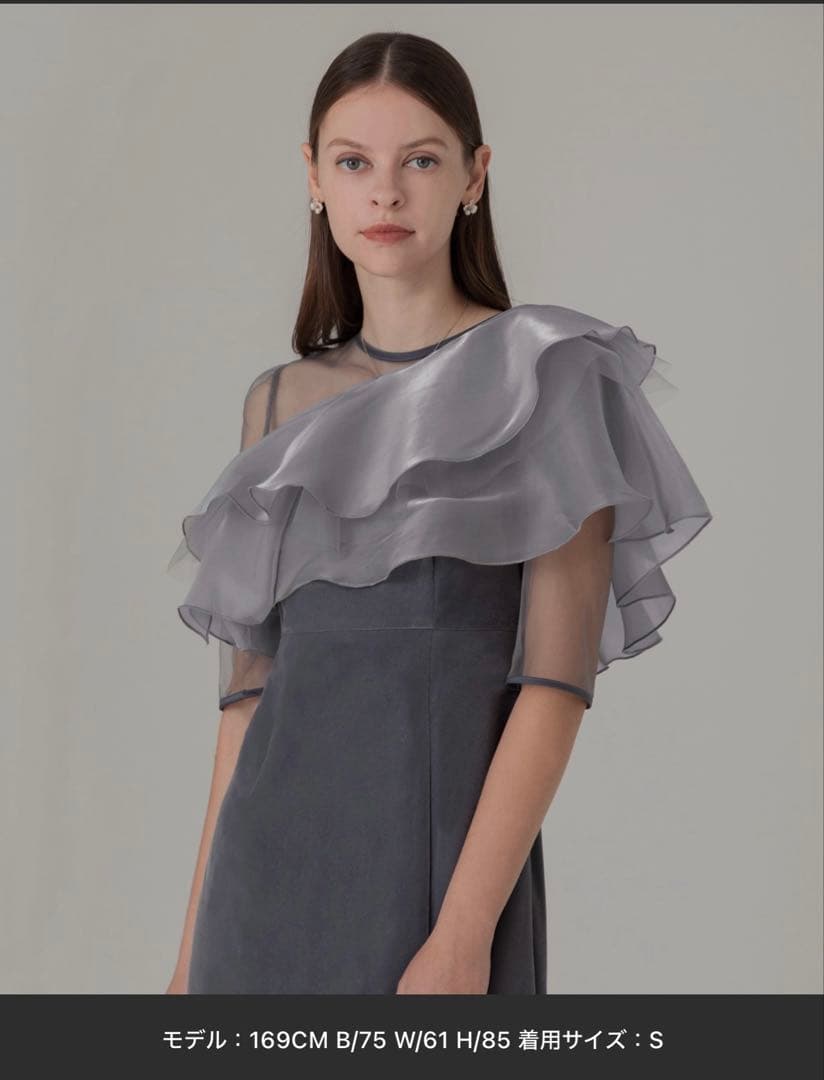 値下げ【LEJA】アシンメトリーティアードフリル3WAYベロアIラインドレス　S