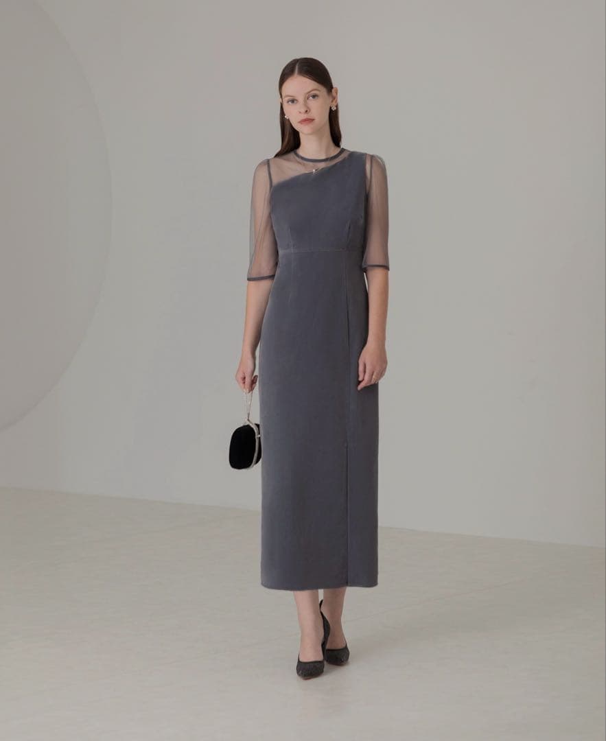 値下げ【LEJA】アシンメトリーティアードフリル3WAYベロアIラインドレス　S