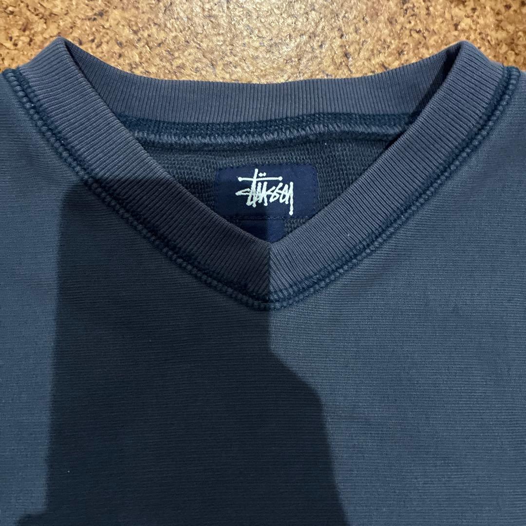 り*き様 Stussy ネイビー Vネックスウェット　90〜00年代