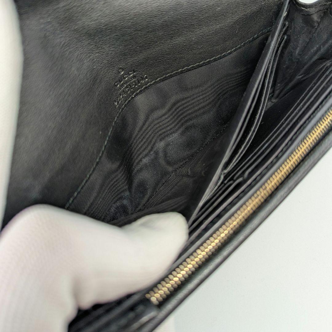 GUCCI　長財布　GG　レザー　シマ　スーキー　ゴールド　黒