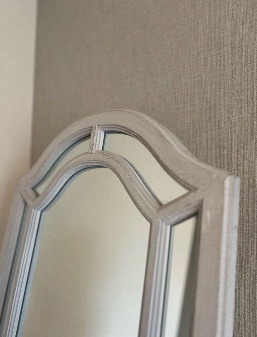 アーチ型　木製スタンドミラー