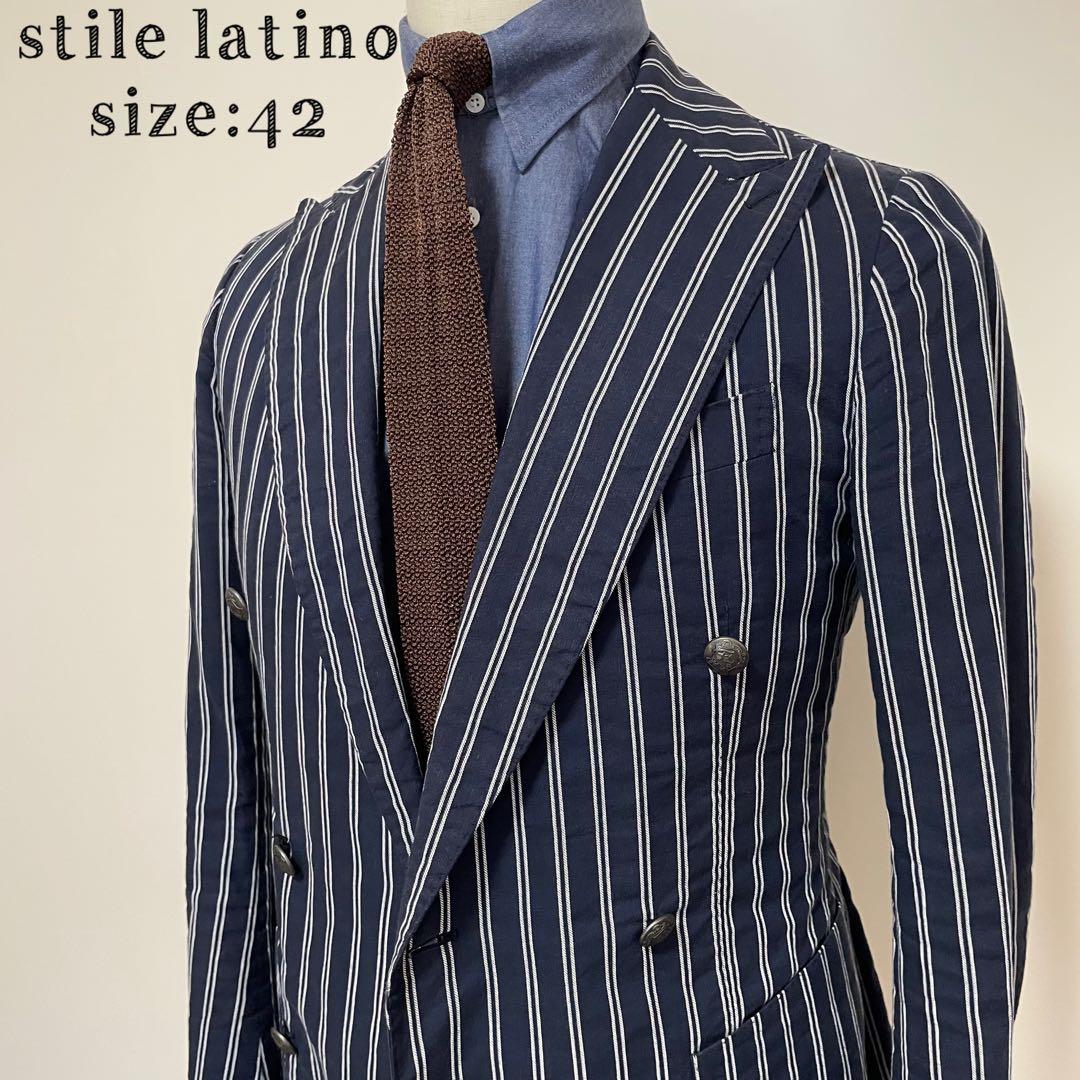 STILE LATINO コットンリネン ダブルジャケット LEO サイズ42