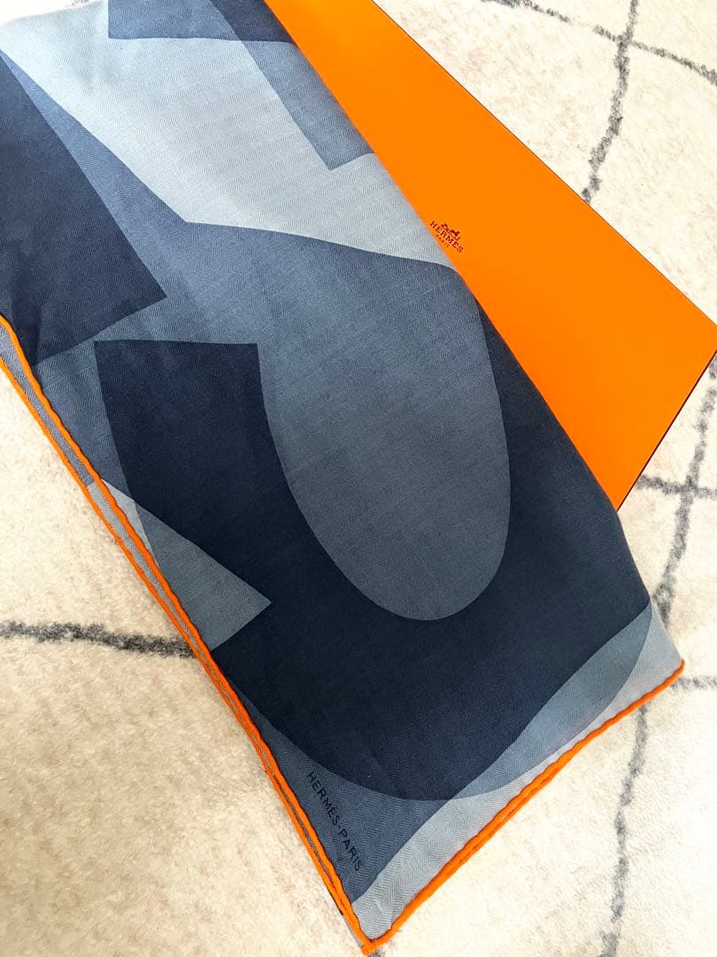 pikari　SALEセールHERMESメンズカシシル100ブルーカレH