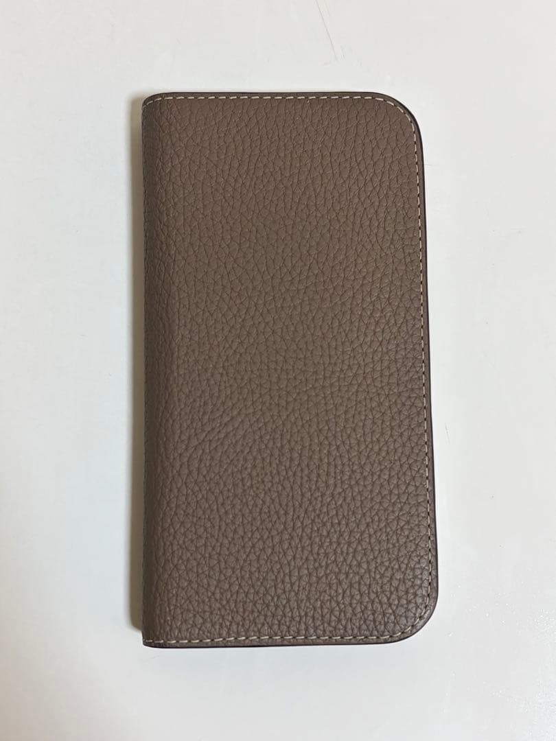 BONAVENTURA iPhone15ダイアリーケースシュリンクレザーエトープ