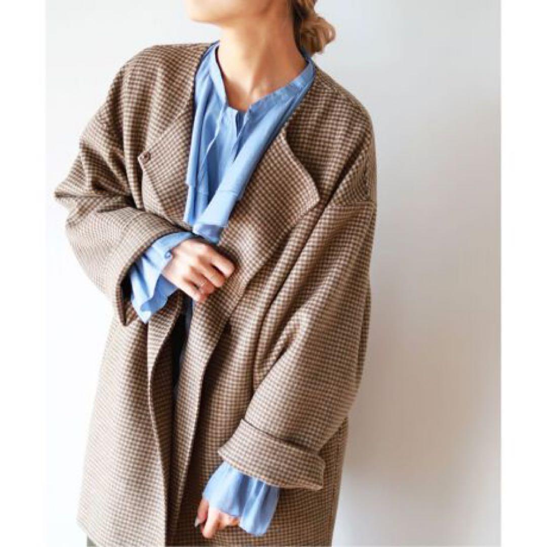 スローブイエナ　HAMILTONダブルフェイスウールショートコクーンコート