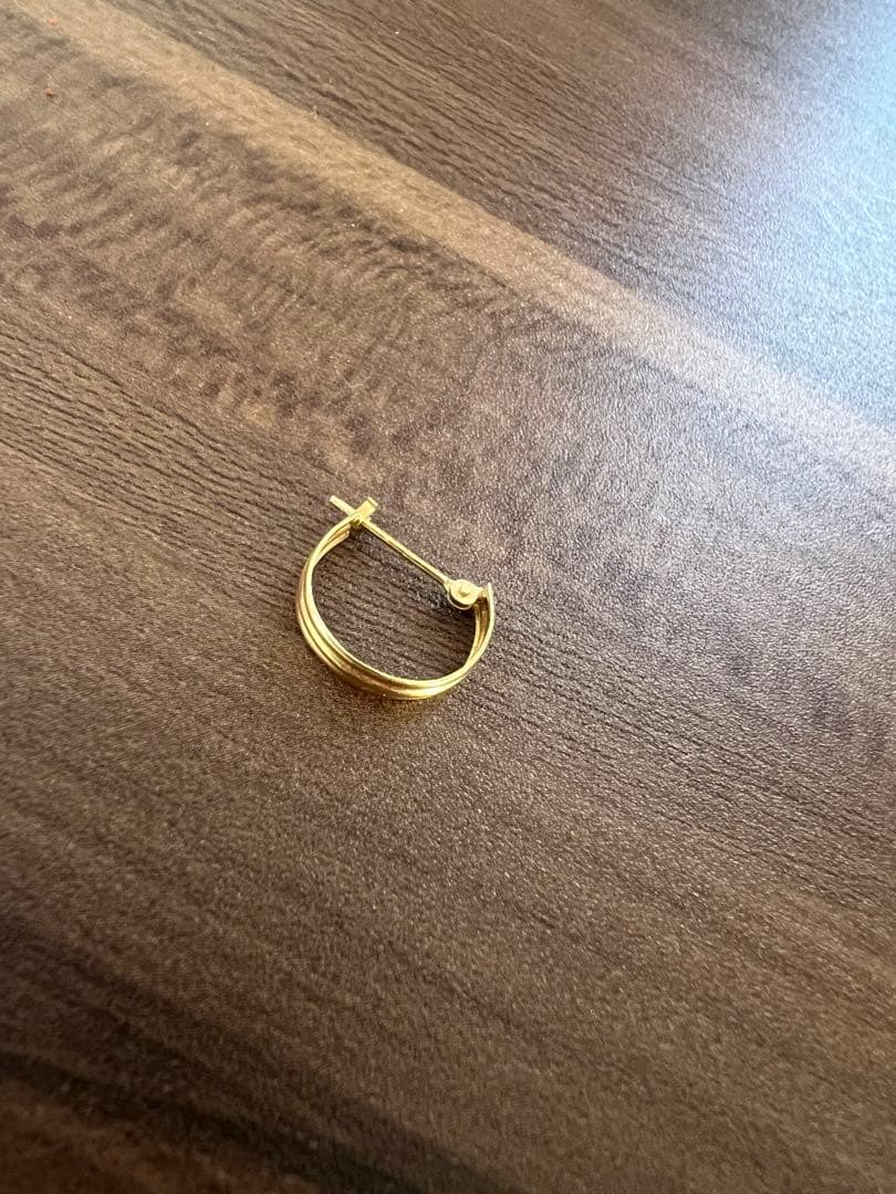 K18イエローゴールド フープピアス 片耳用