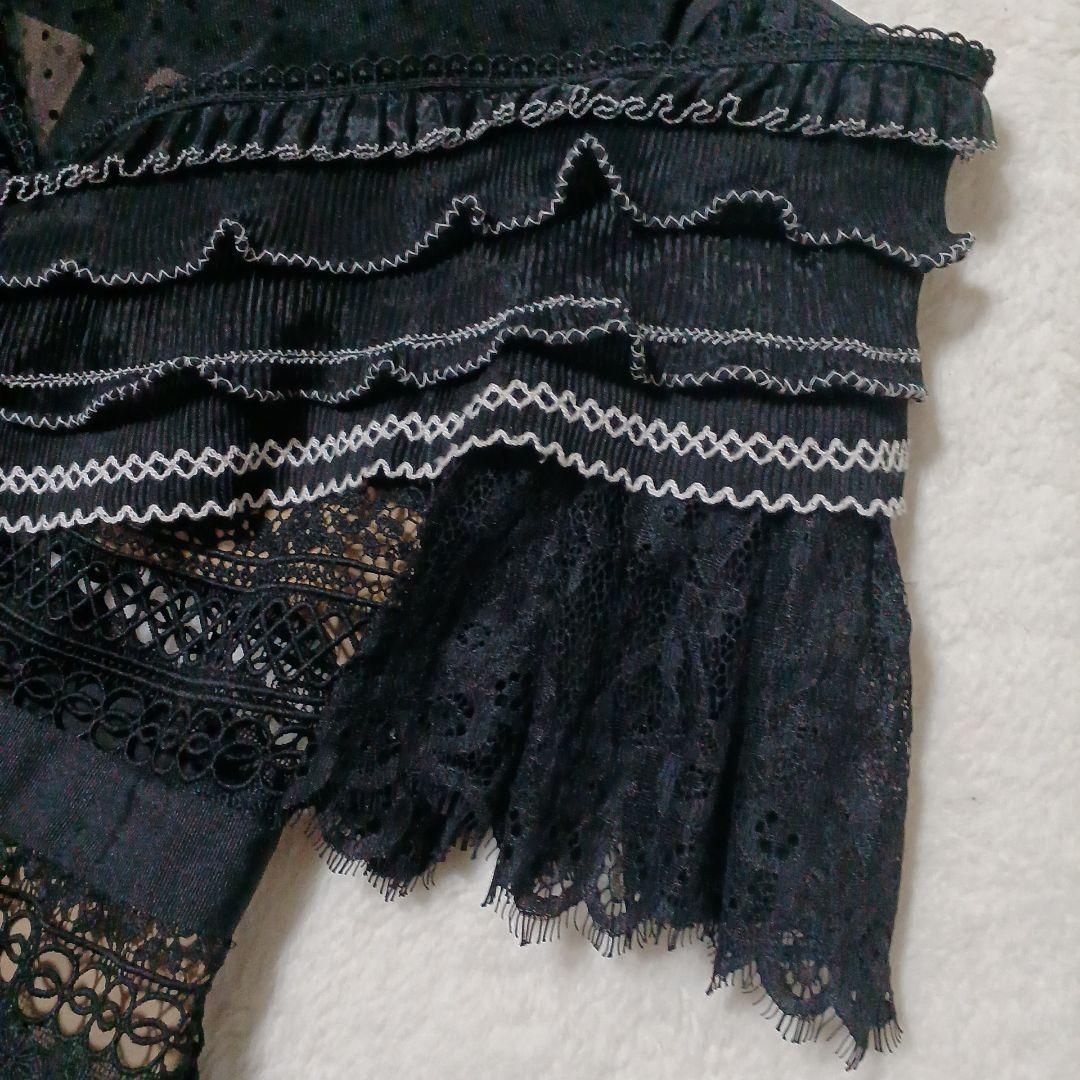 セルフポートレート self-portrait ドレス　ティアードワンピース　黒