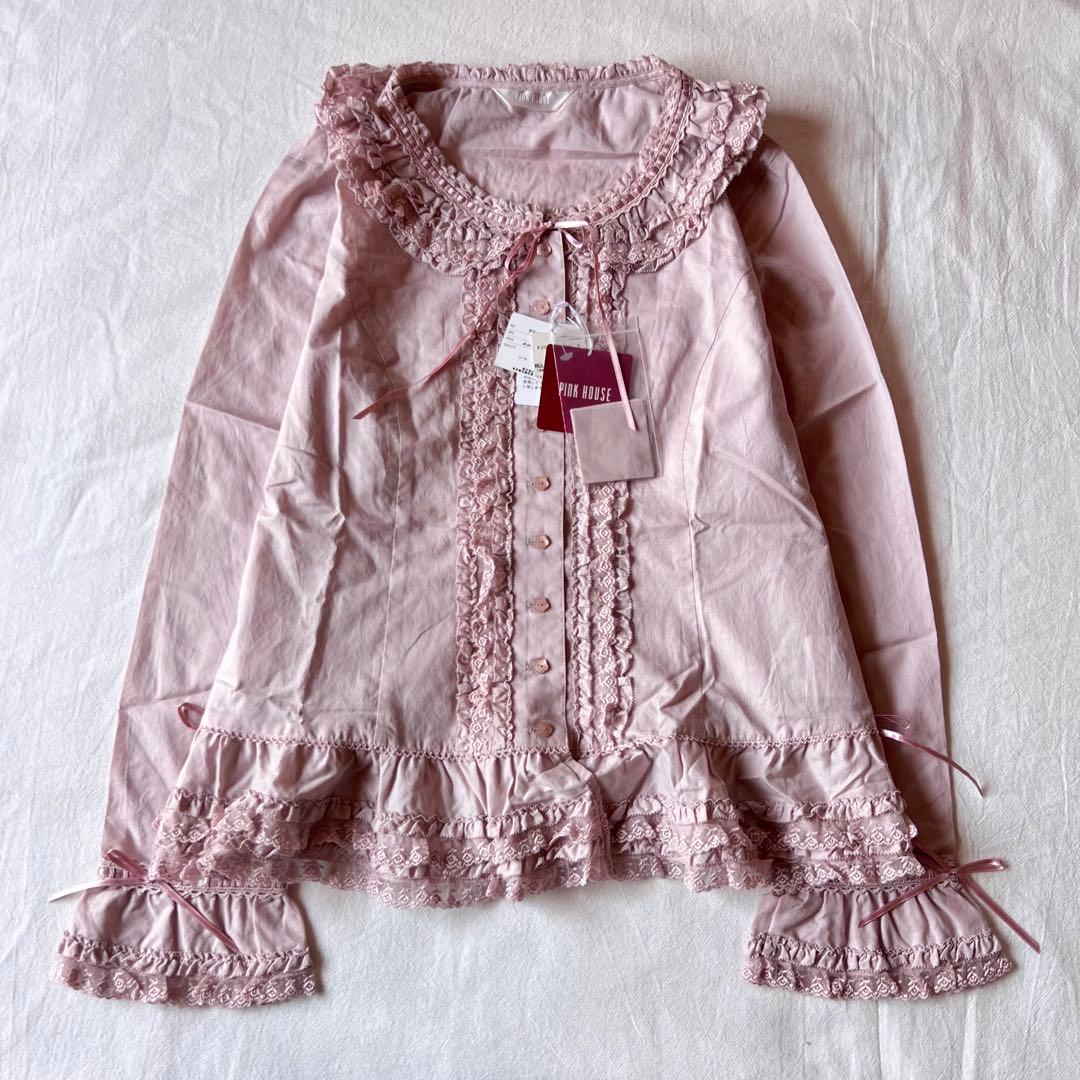 【新品】PINK HOUSE タグ付き チュニック シャツ フリル ピンク 希少