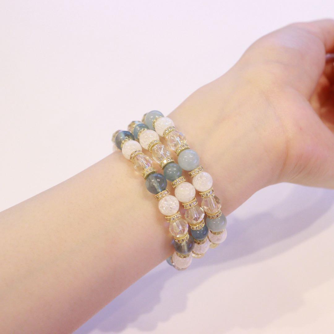 【七夕限定】サンタマリアアクアマリンの御守りブレスレット（恋愛成就 最強）