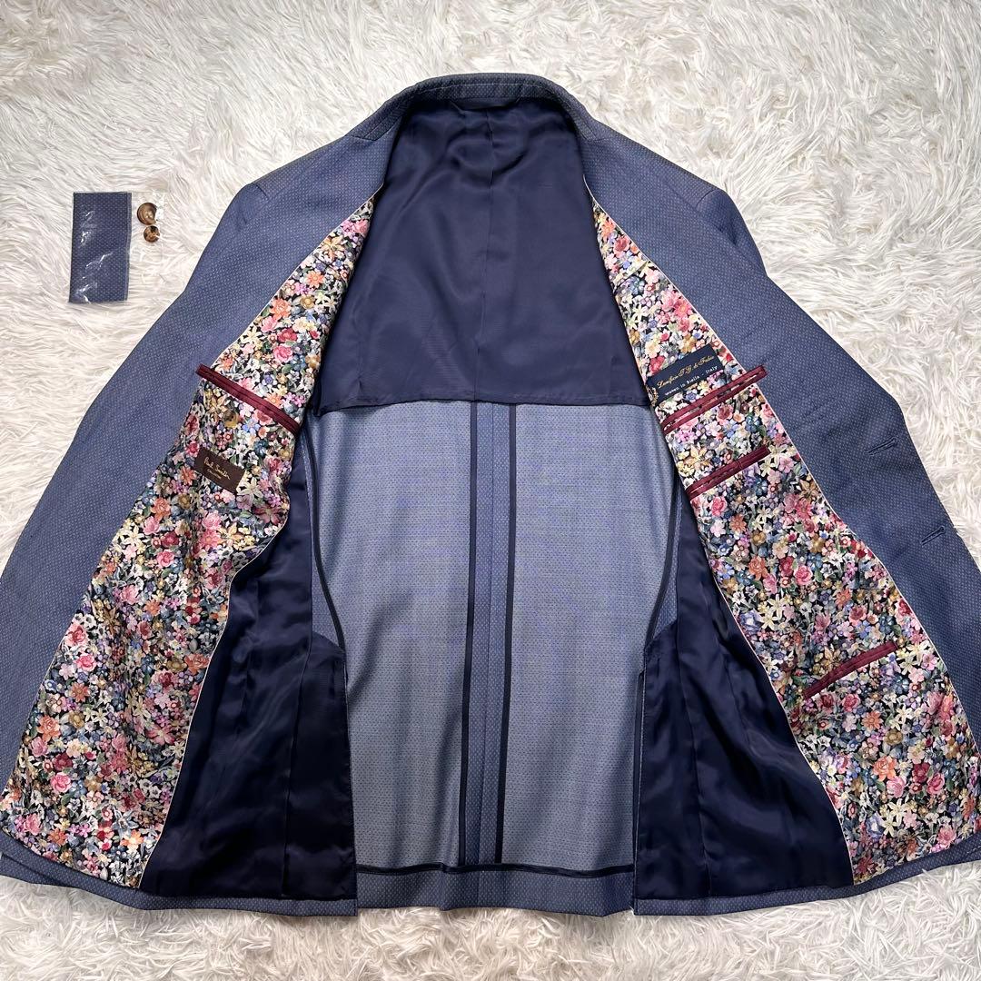 希少品 未使用級 ポールスミス ディファビオ生地 花柄 ブルー M ジャケット