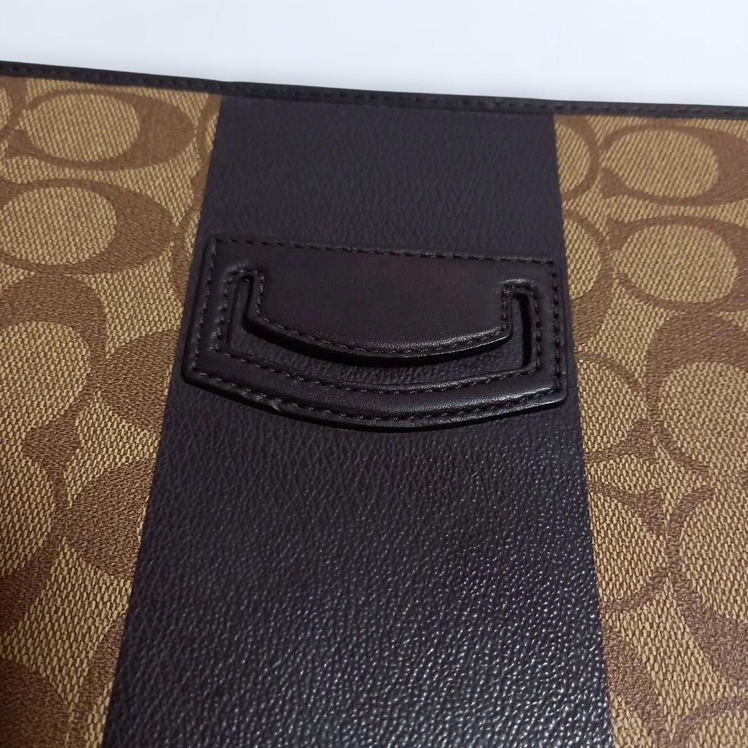 (美品) COACH iPadケース シグネチャー柄 ブラウン