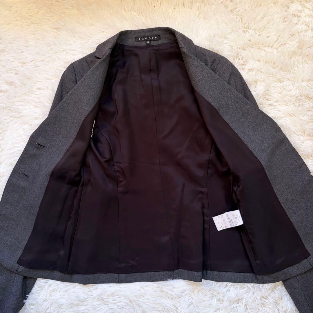 【極美品】 セオリー スーツ セットアップ 日本製 スカート Aライン グレー