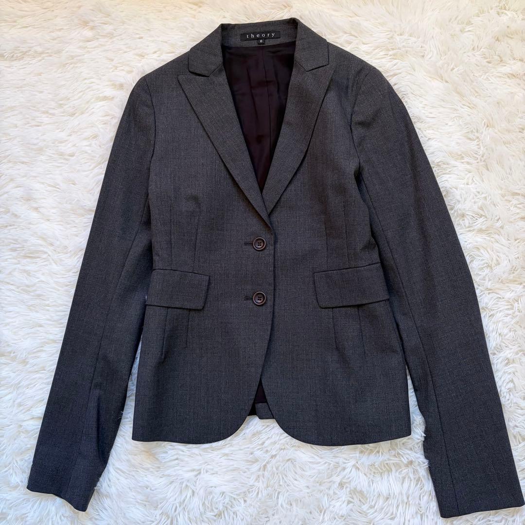 【極美品】 セオリー スーツ セットアップ 日本製 スカート Aライン グレー