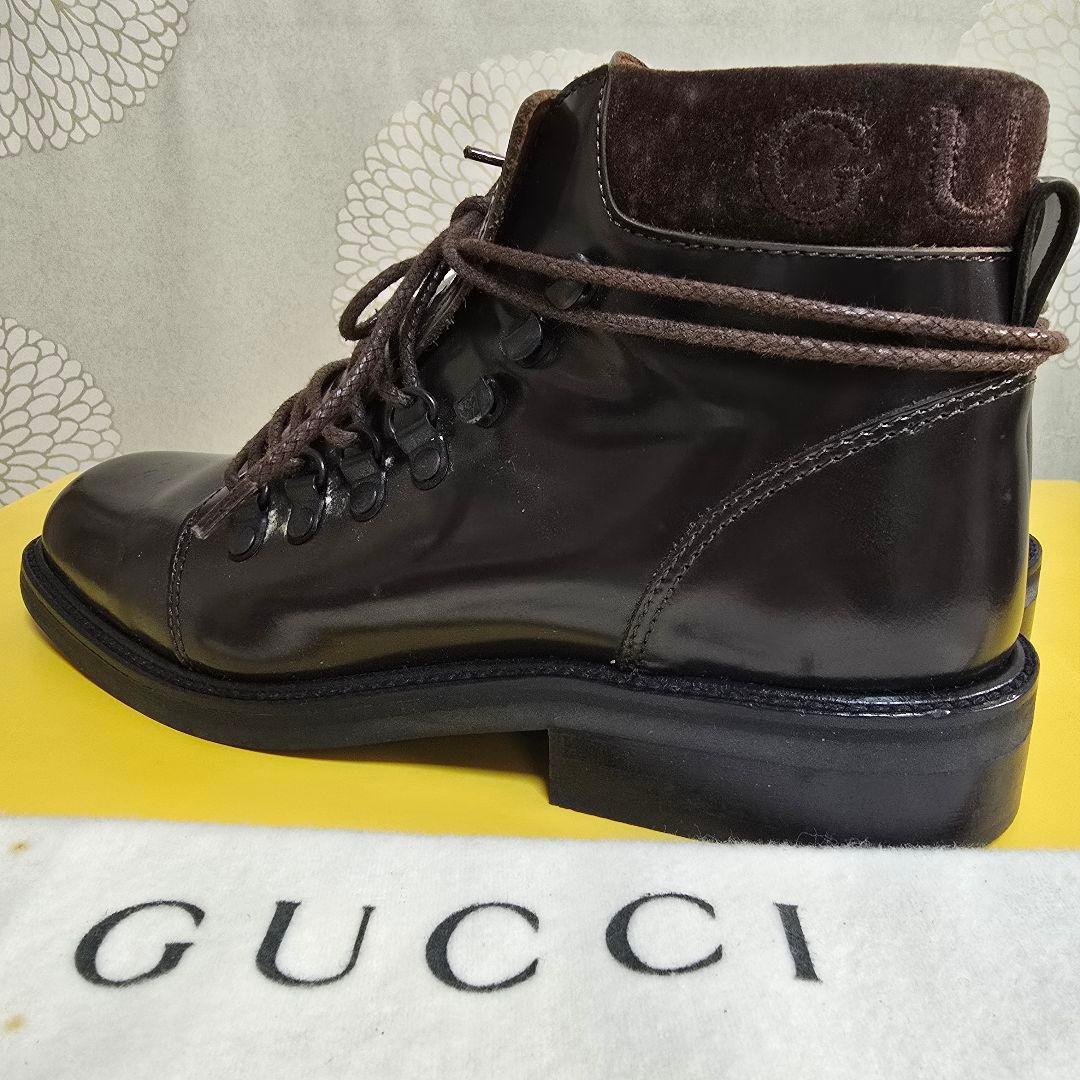 再値下げ✨GUCCIグッチ バックロゴ スクエアトゥショートブーツ
